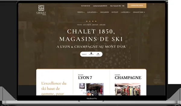 Réalisation WEBBBY — Chalet 1850, Magasin de ski & sports d'hiver — Lyon
