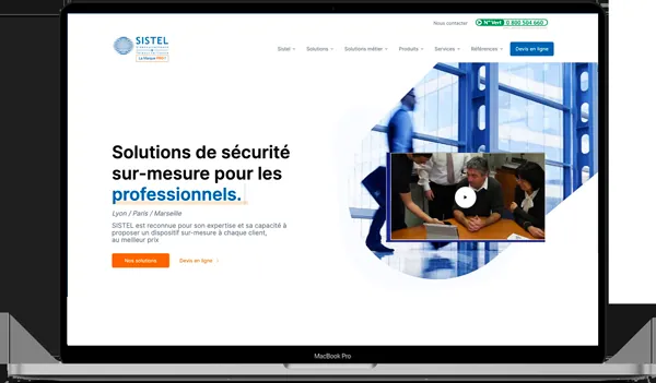 Réalisation WEBBBY — Sistel, Sécurité électronique — Lyon, Paris, Marseille